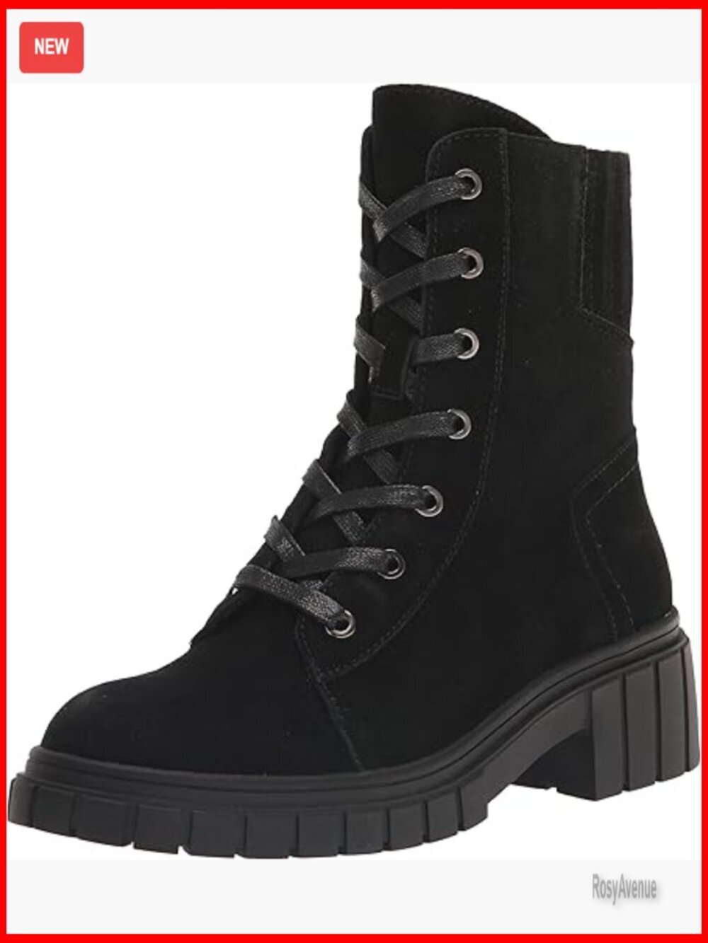 Waterproof Combat Boots with Lug Sole and Inside Zip